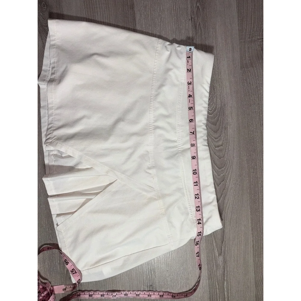 Athleta Womens White Pleated Wrap Skort Tennis Golf Active Skirt Small Pocket